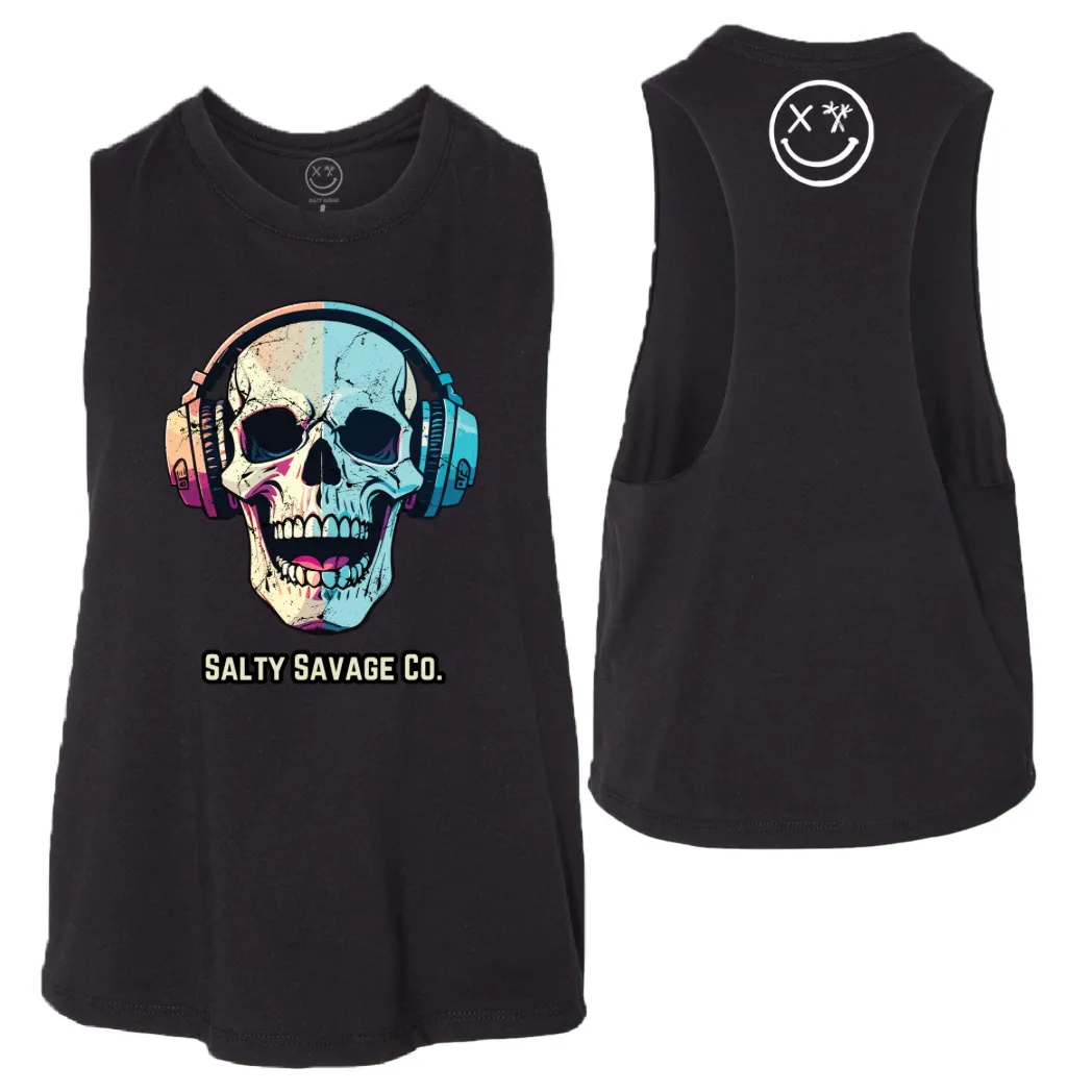 Ladies "Dead Beats" Flowy Crop Tank