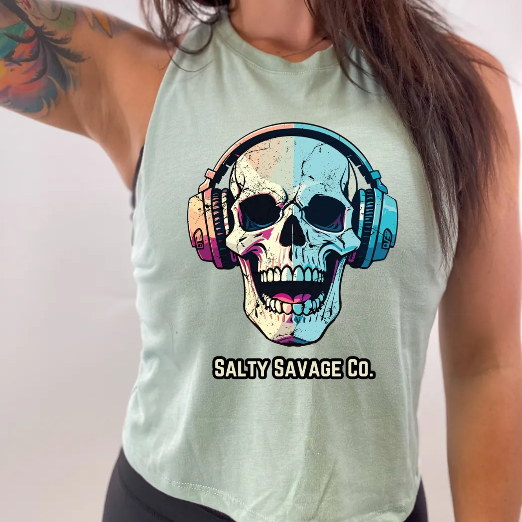 Ladies "Dead Beats" Flowy Crop Tank