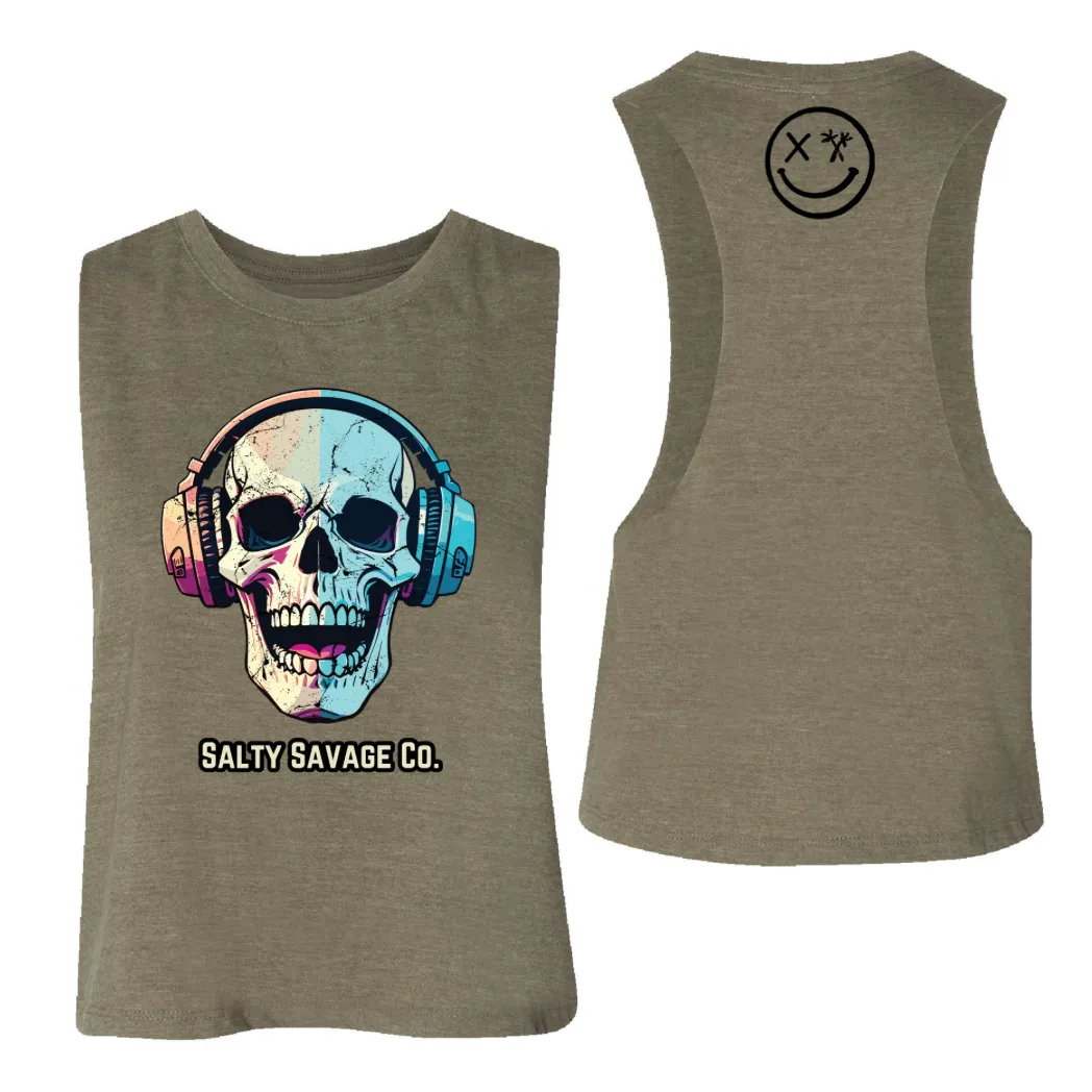 Ladies "Dead Beats" Flowy Crop Tank