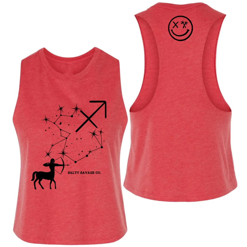 Ladies "Sagittarius" Flowy Crop Tank | Zodiac Collection