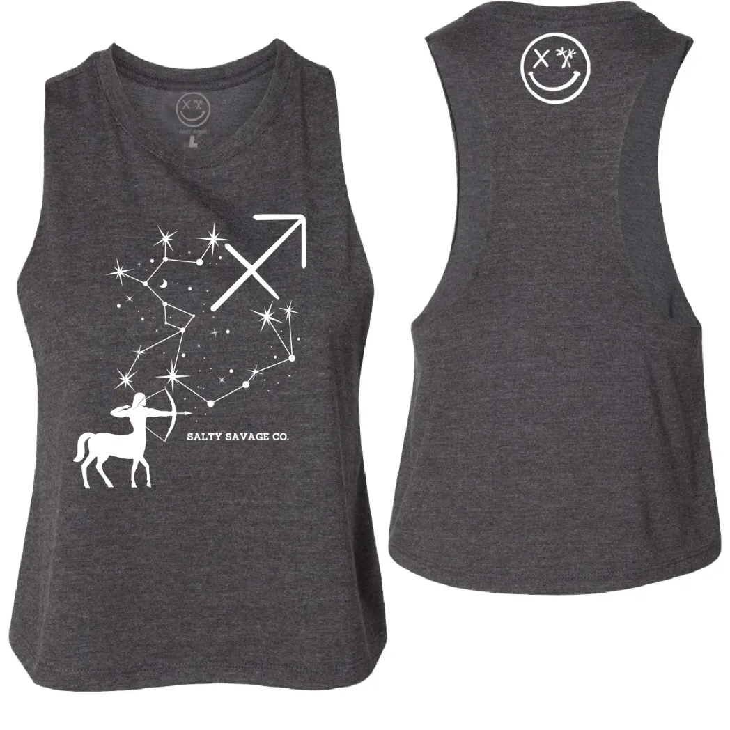 Ladies "Sagittarius" Flowy Crop Tank | Zodiac Collection