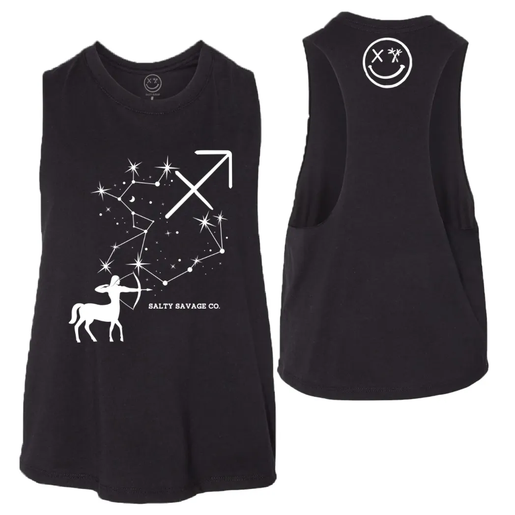 Ladies "Sagittarius" Flowy Crop Tank | Zodiac Collection