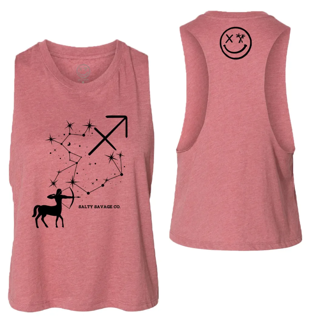 Ladies "Sagittarius" Flowy Crop Tank | Zodiac Collection