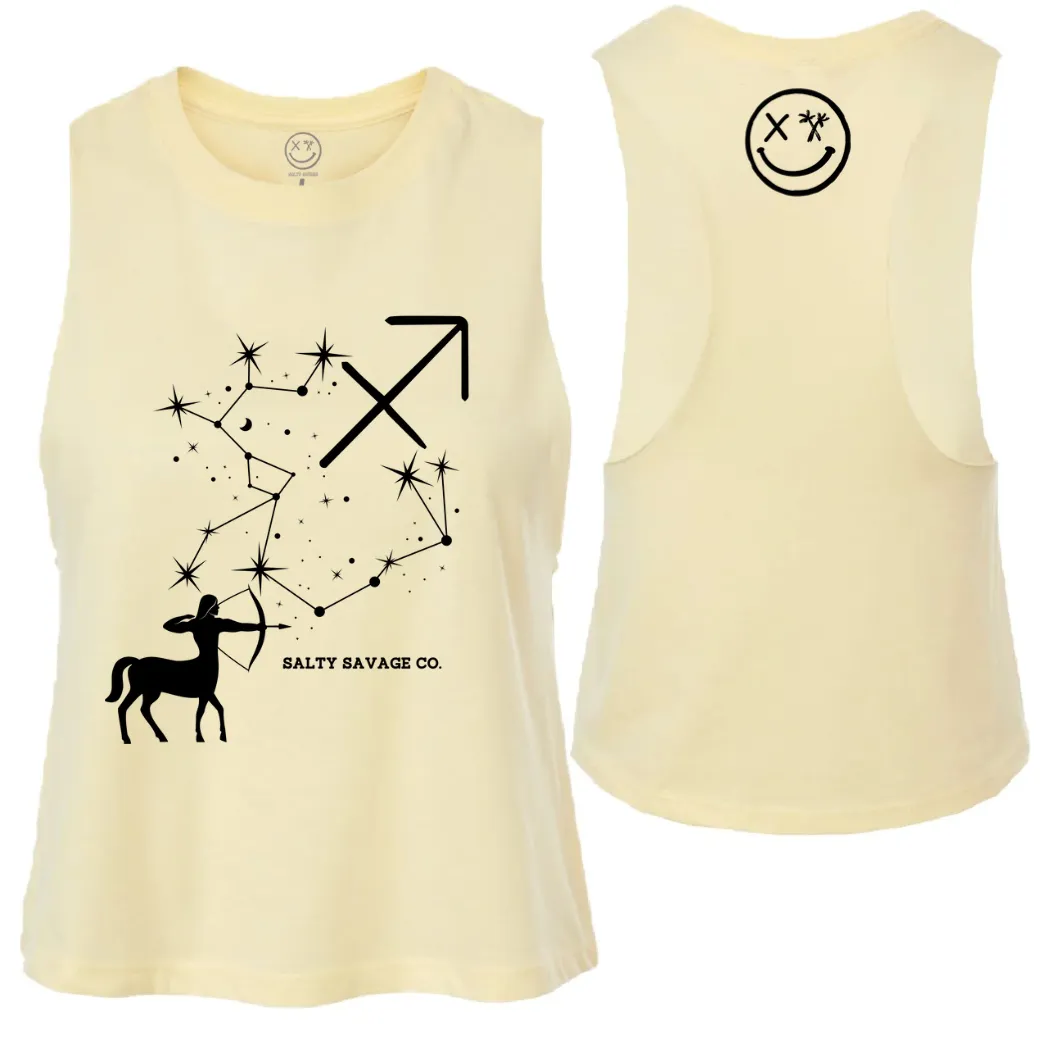 Ladies "Sagittarius" Flowy Crop Tank | Zodiac Collection