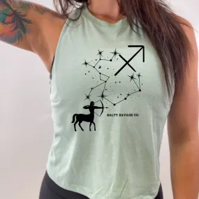 Ladies "Sagittarius" Flowy Crop Tank | Zodiac Collection