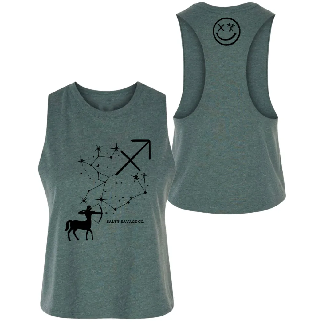 Ladies "Sagittarius" Flowy Crop Tank | Zodiac Collection