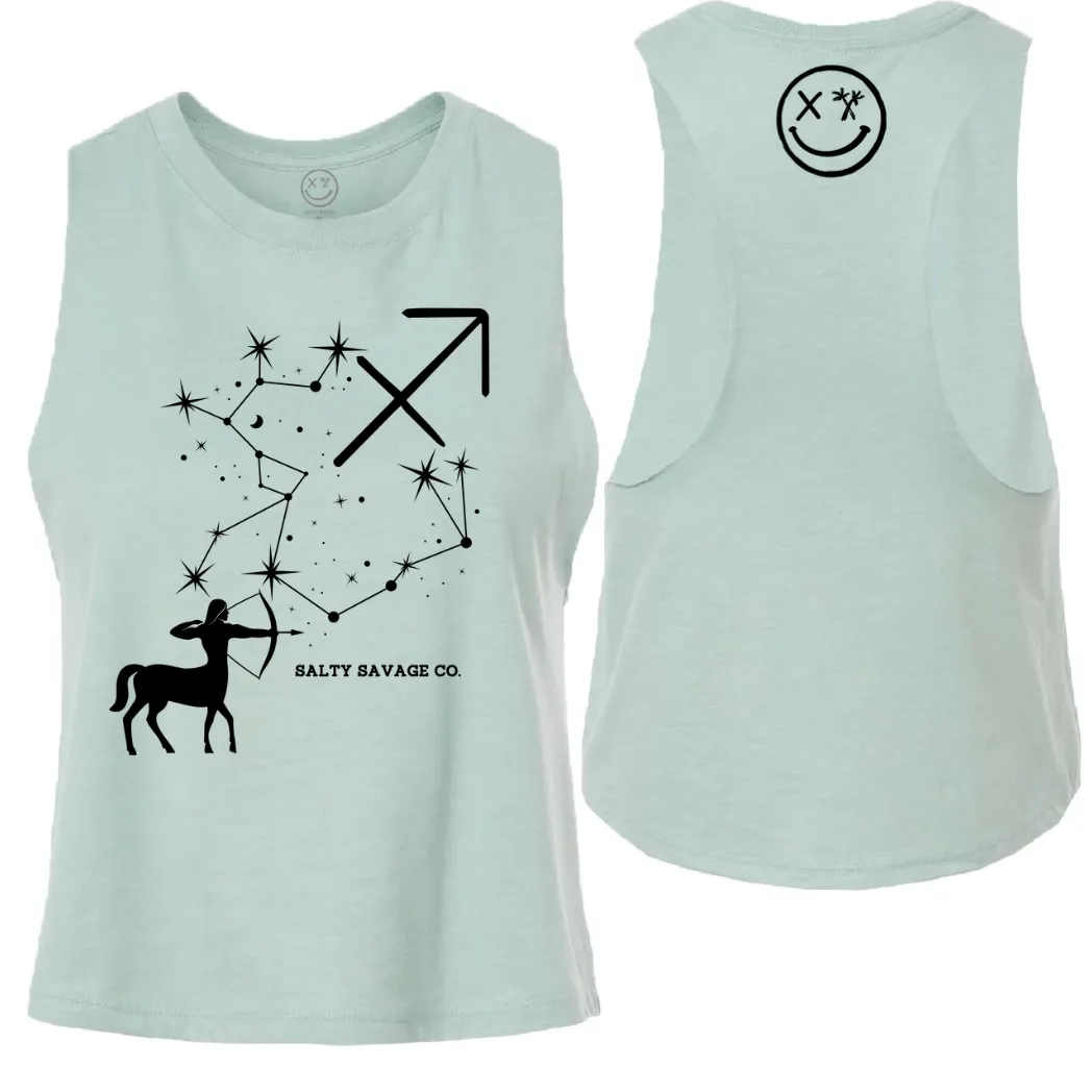 Ladies "Sagittarius" Flowy Crop Tank | Zodiac Collection