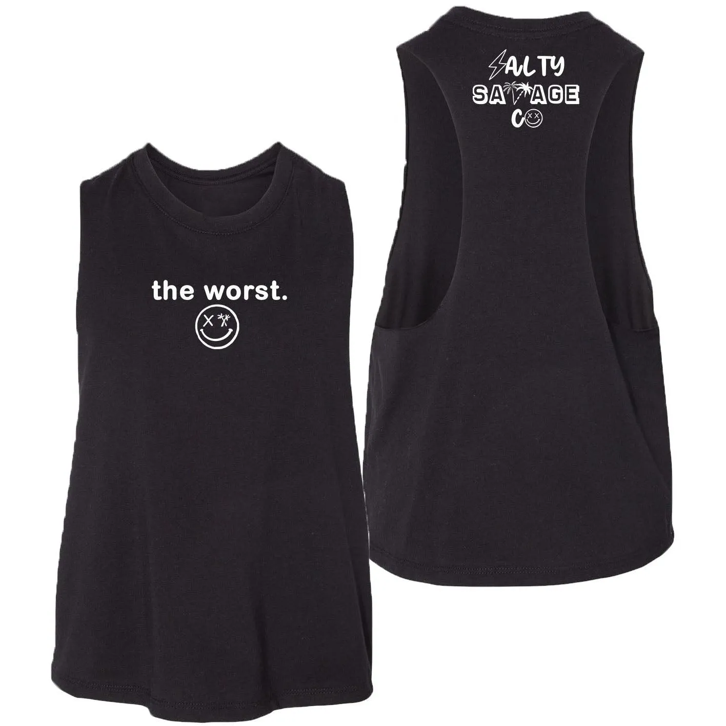 Ladies "the worst." Flowy Crop Tank | Micro