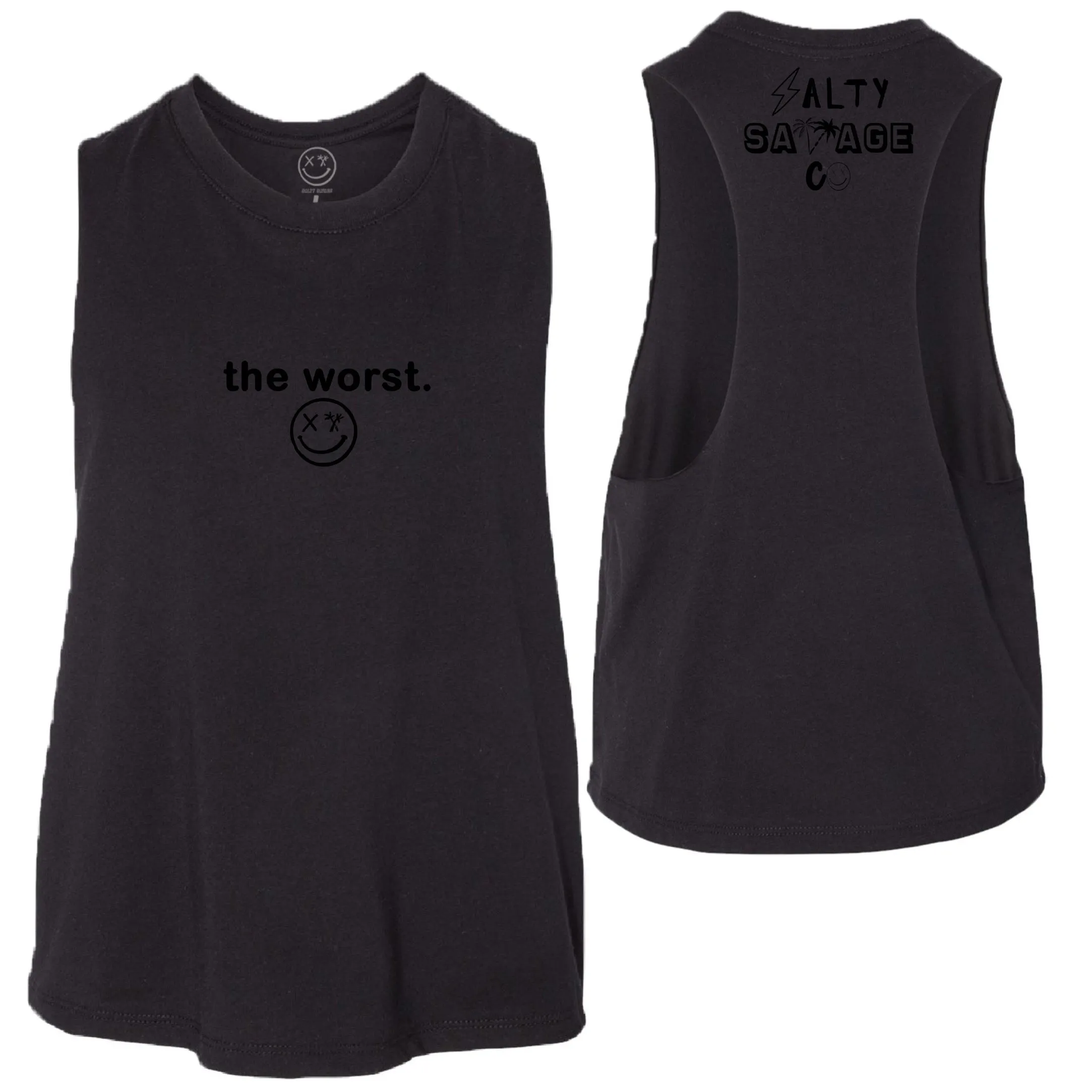 Ladies "the worst." Flowy Crop Tank | Micro