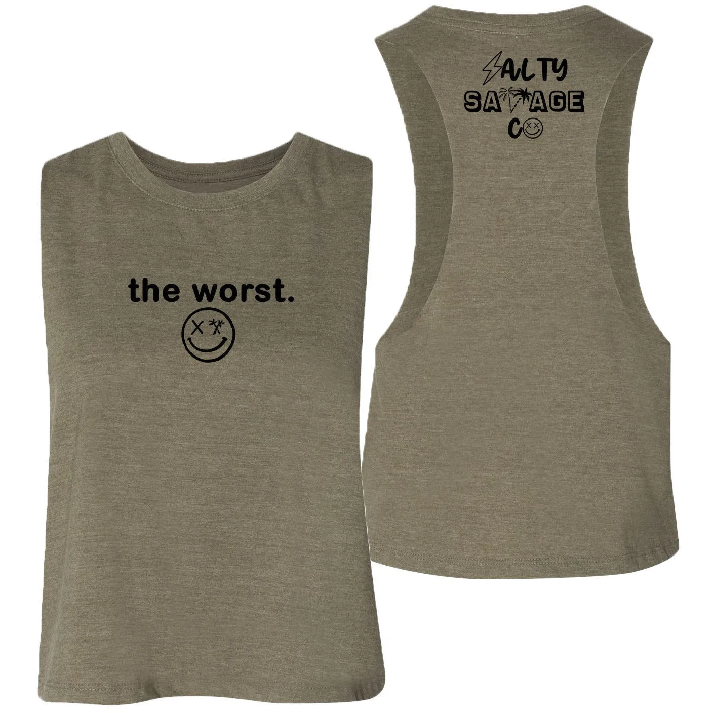 Ladies "the worst." Flowy Crop Tank | Micro