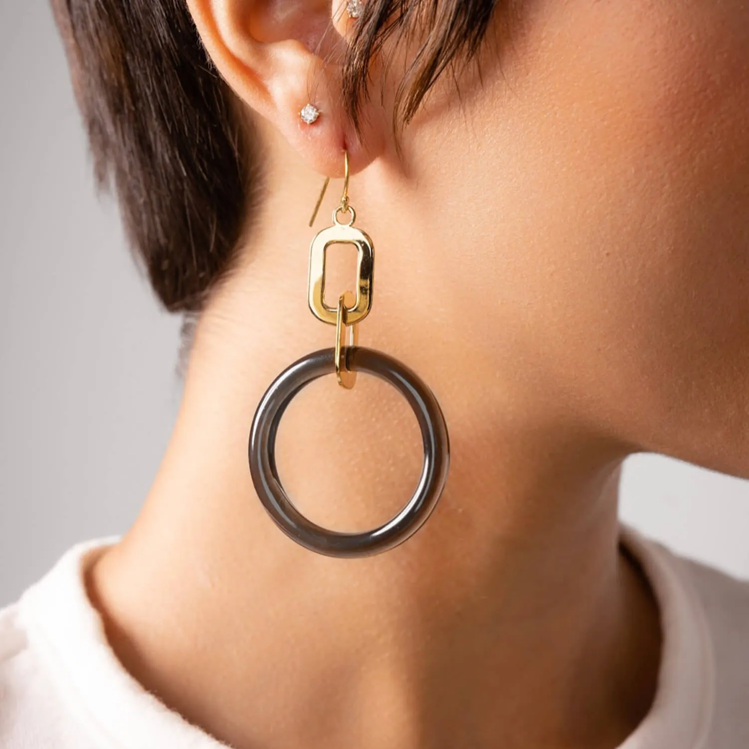 Link Drop Lucite Earrings