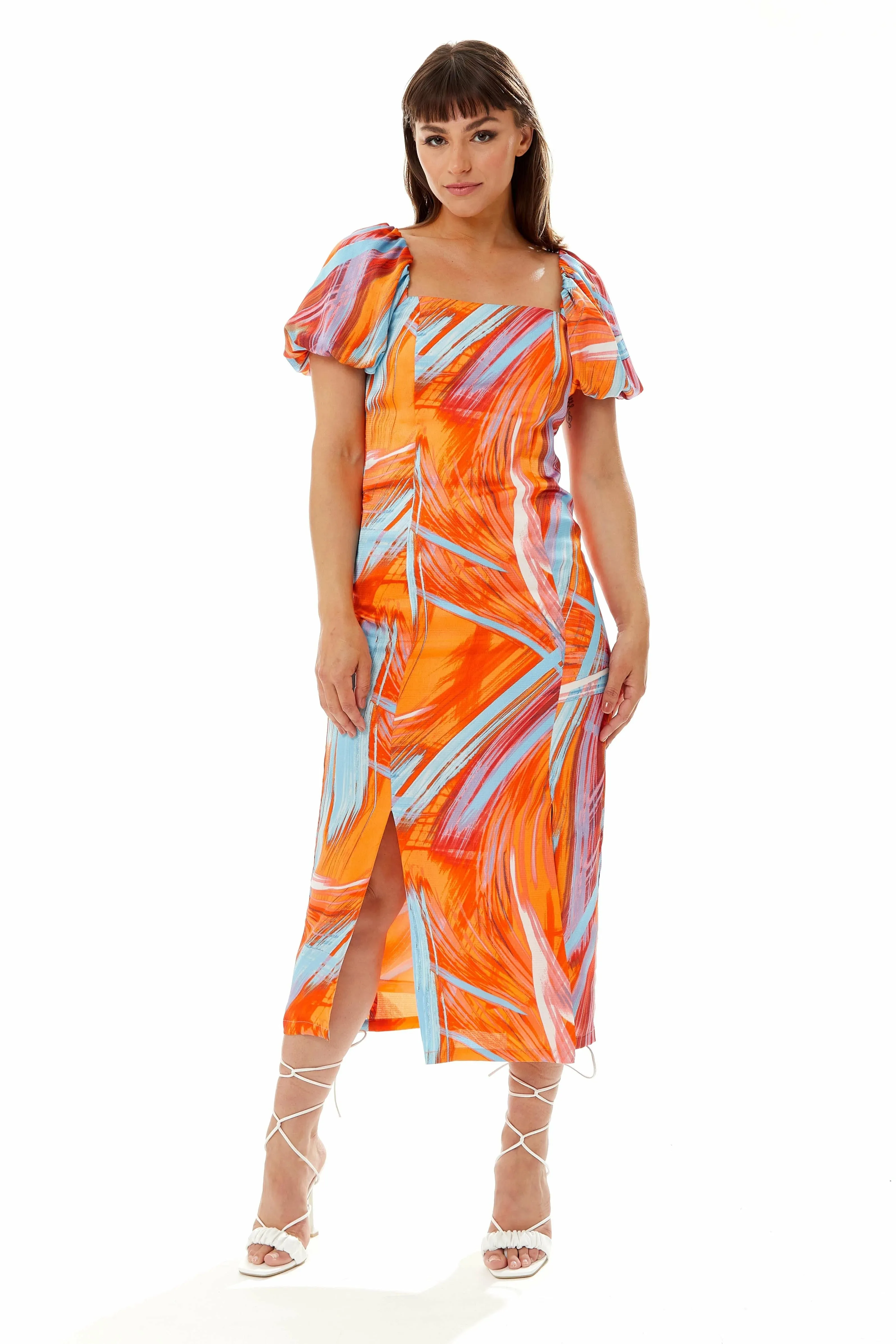 Liquorish Abstract Print Midi Dress