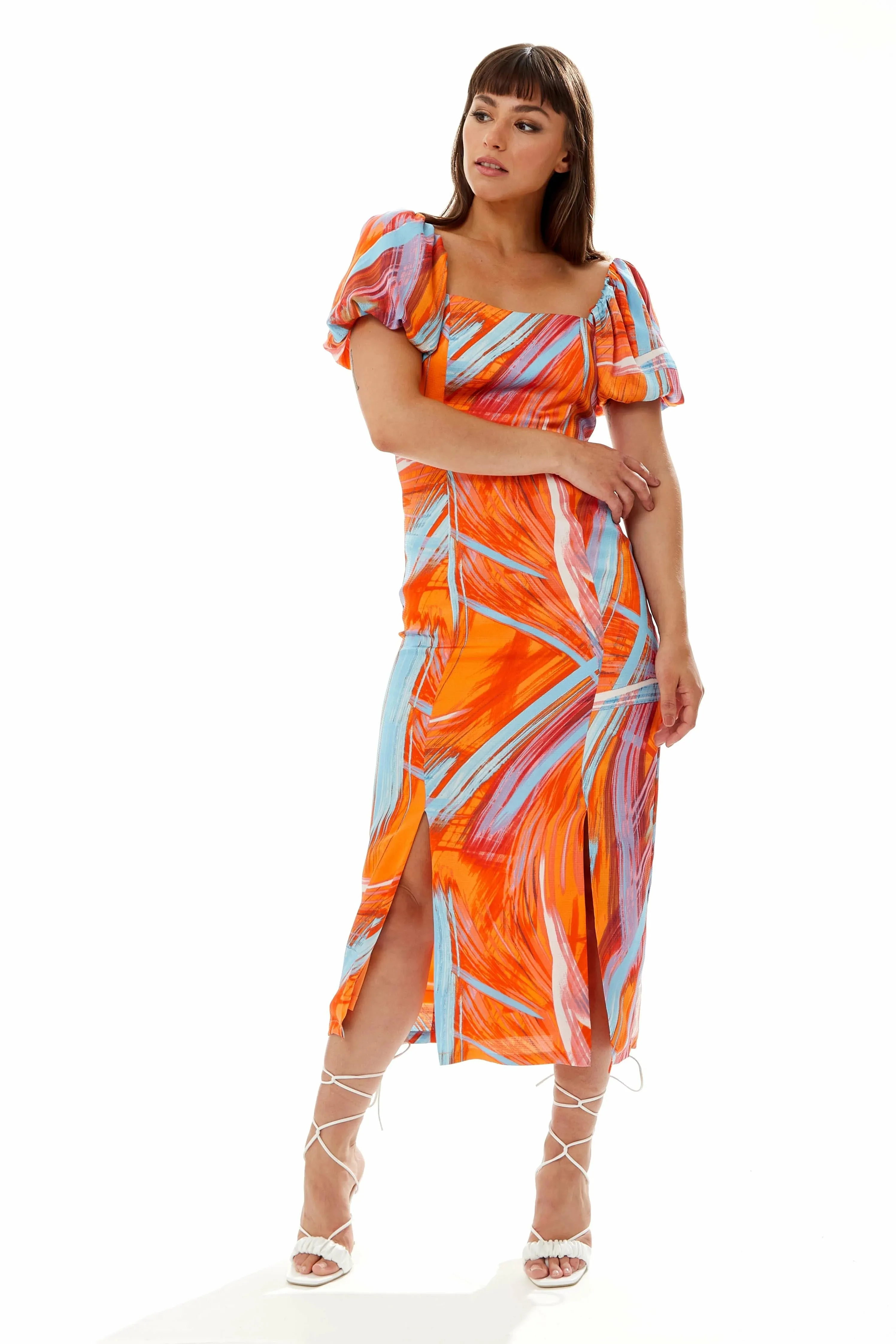 Liquorish Abstract Print Midi Dress