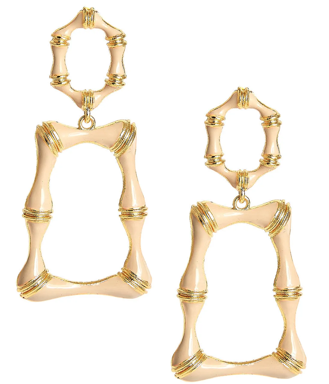 Lisi Lerch - Jordan Enamel  Bamboo Earrings - (Latte or Red)