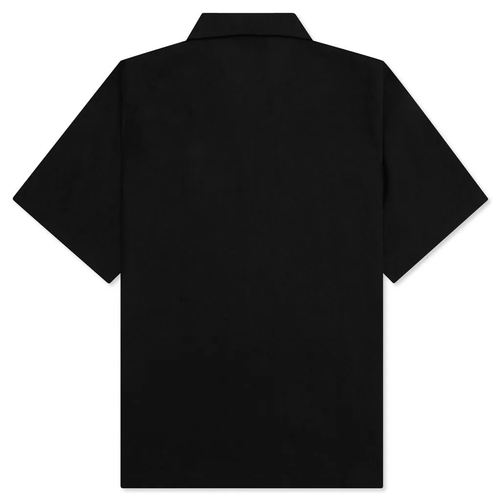 Luster Camp Collar Button Down - Black