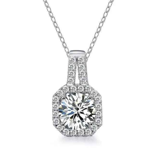 Luxury  Princess Diamond Necklace - 925 Sterling Silver