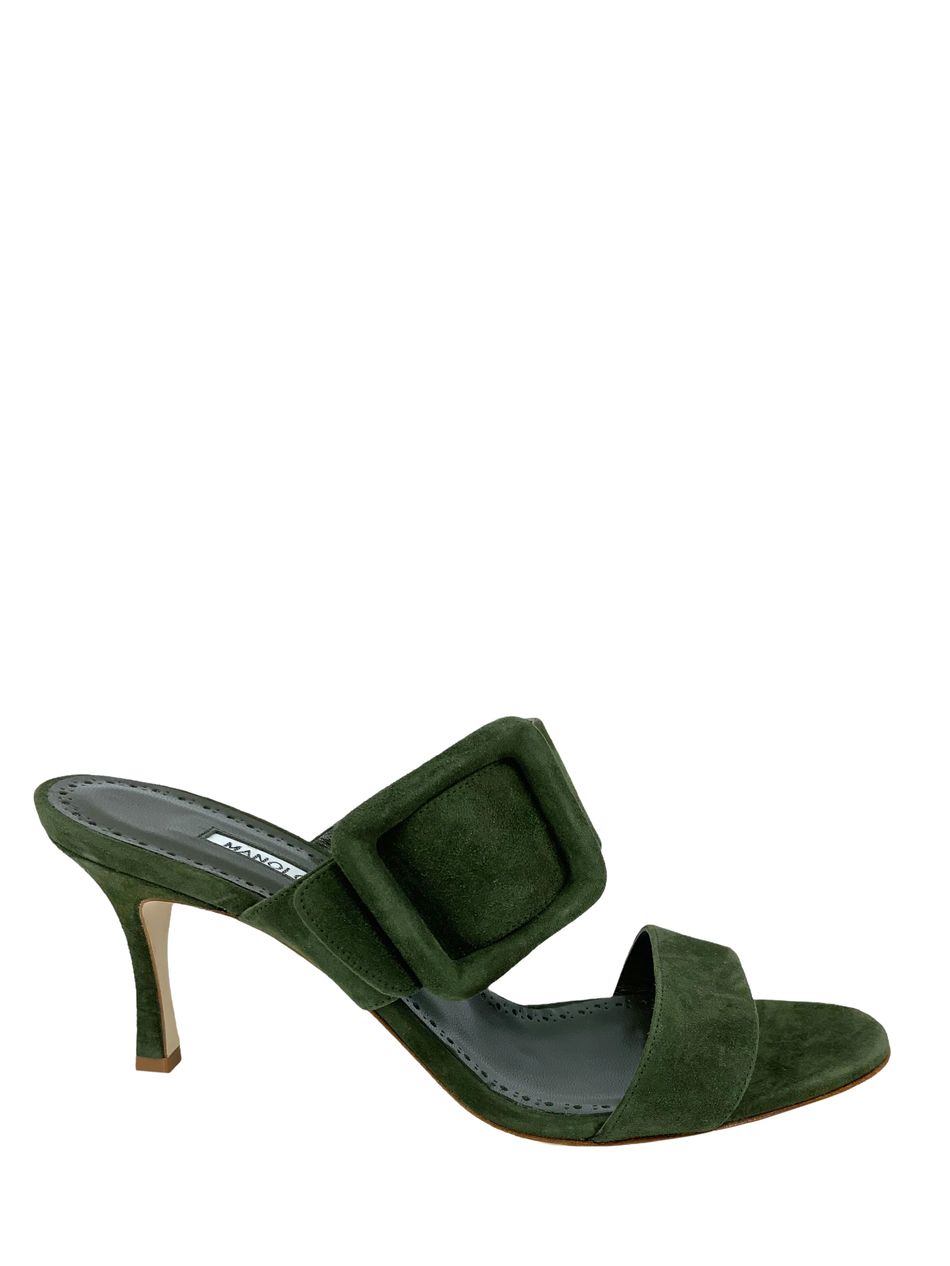 Manolo Blahnik Gable 70 Buckled Suede Mules Size 9