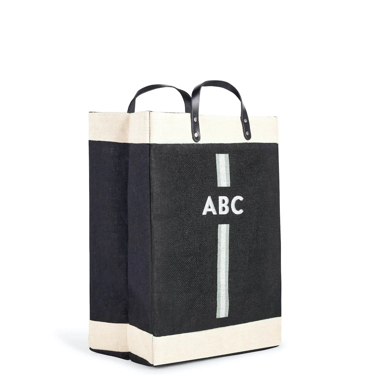 Market Bag in Black with Monogram