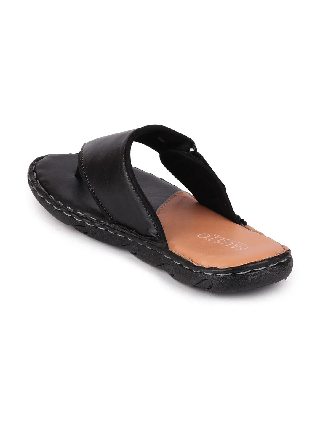 Men Black Casual Slip-On Slippers