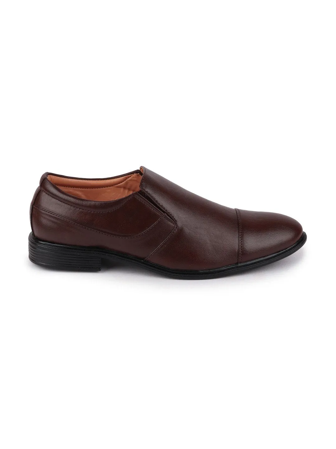 Men Brown Formal Slip-On Shoes