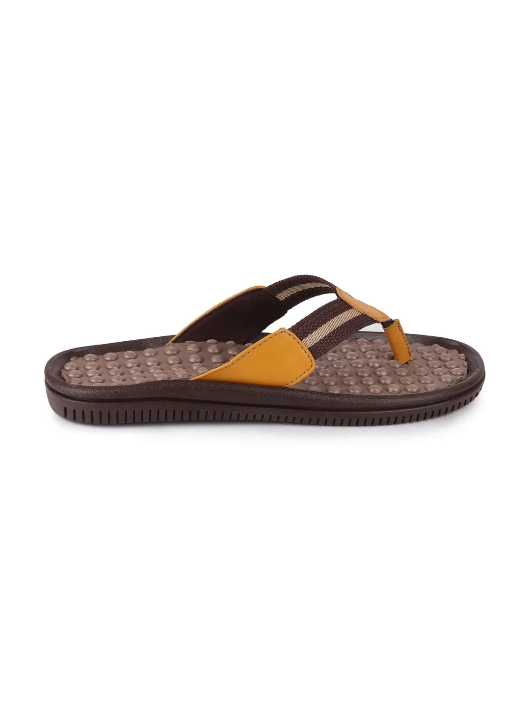 Men Brown/Tan Casual Slip-On Slippers