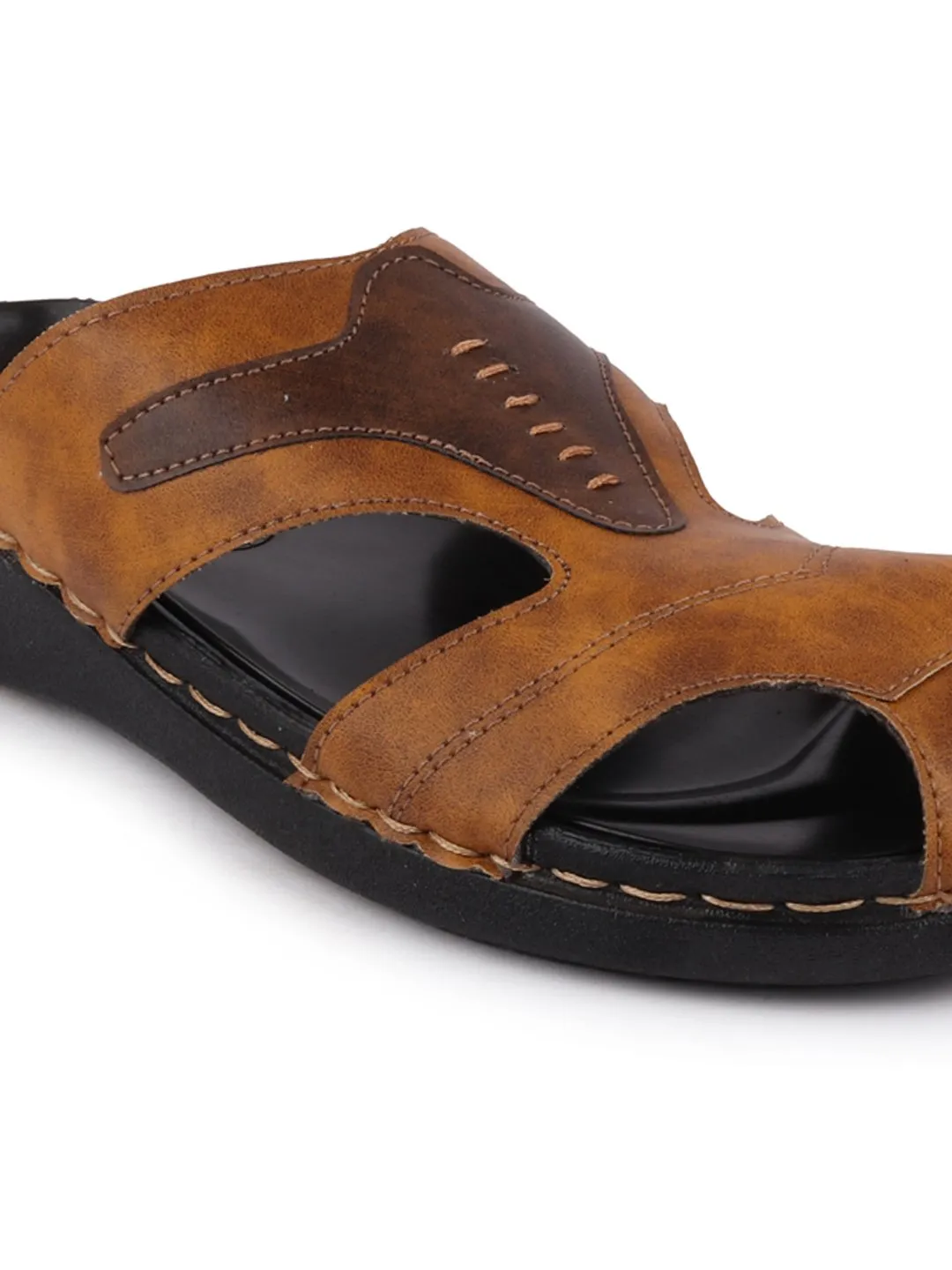 Men Tan Casual Slip-On Fishermen Sandals