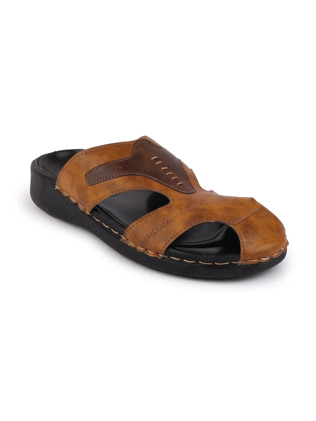 Men Tan Casual Slip-On Fishermen Sandals