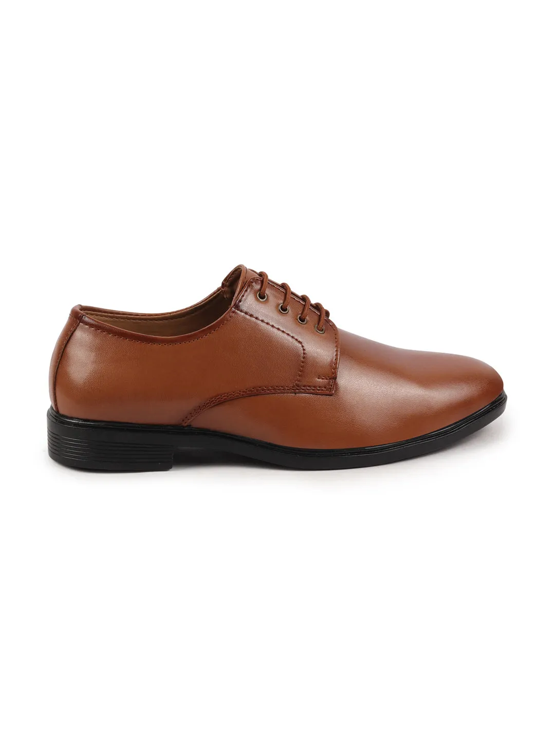 Men Tan Uniform Dress Anti Skid Sole Lace Up Formal Shoes For Office|Work|Party