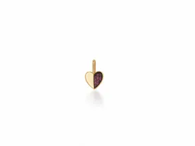 Mini Pink Sapphire Heart Charm