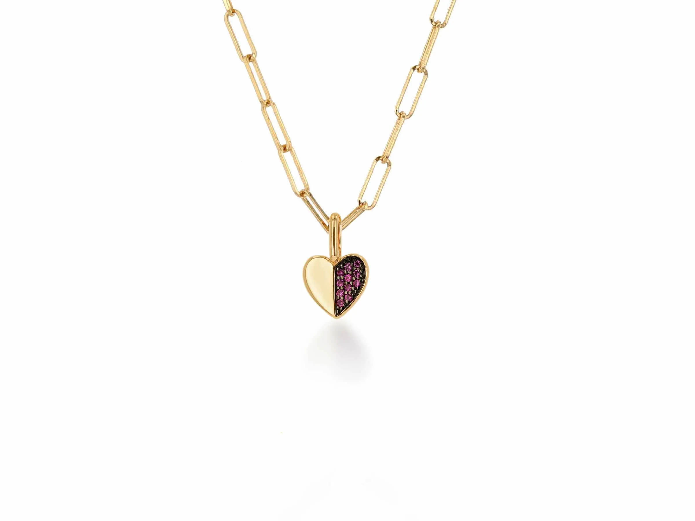 Mini Pink Sapphire Heart Charm