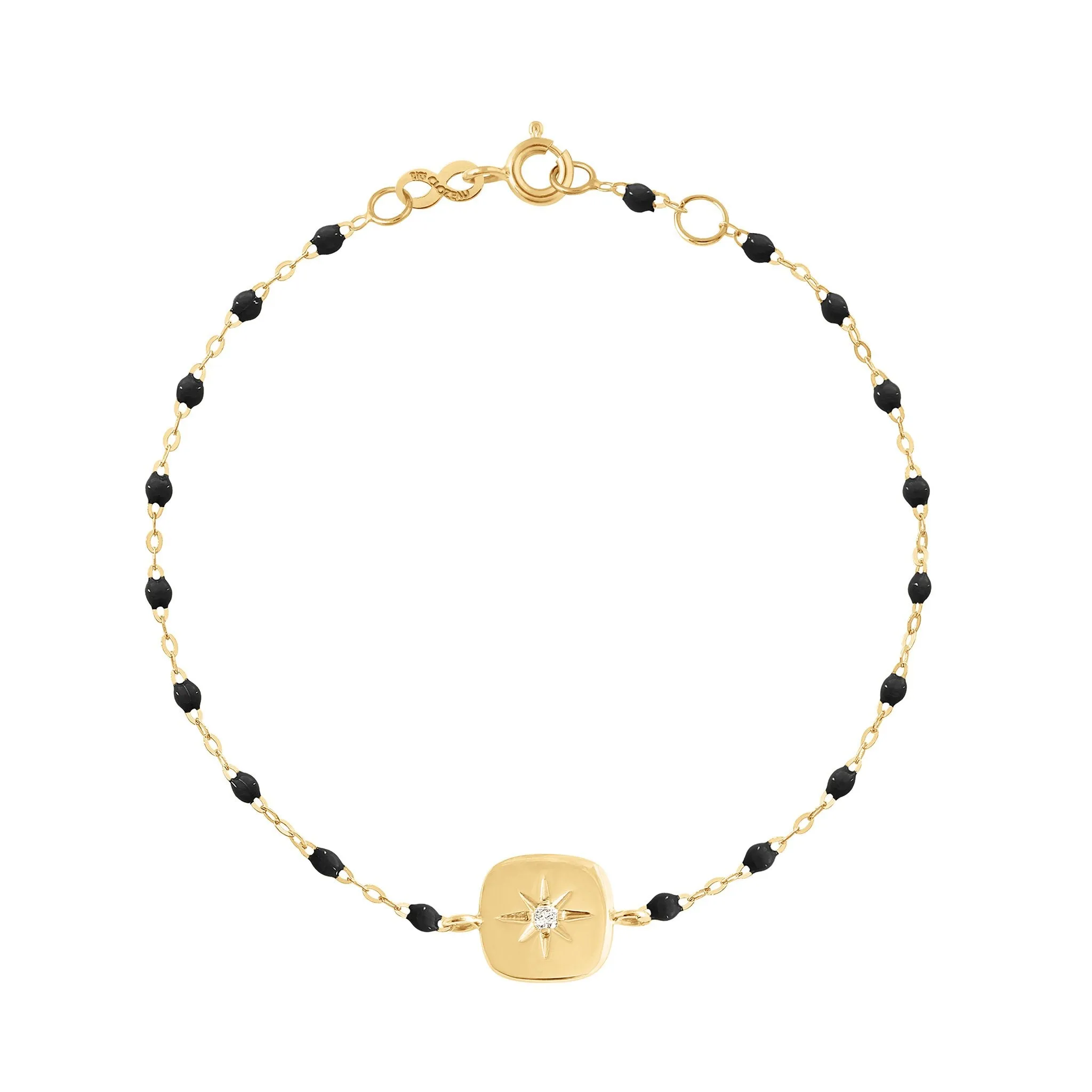 Miss Gigi Black diamond bracelet, Yellow Gold, 6.7"