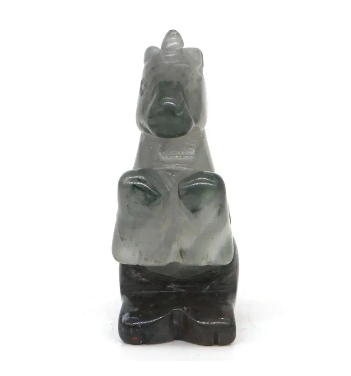 Natural African Bloodstone gemstone carved Unicorn Figurine