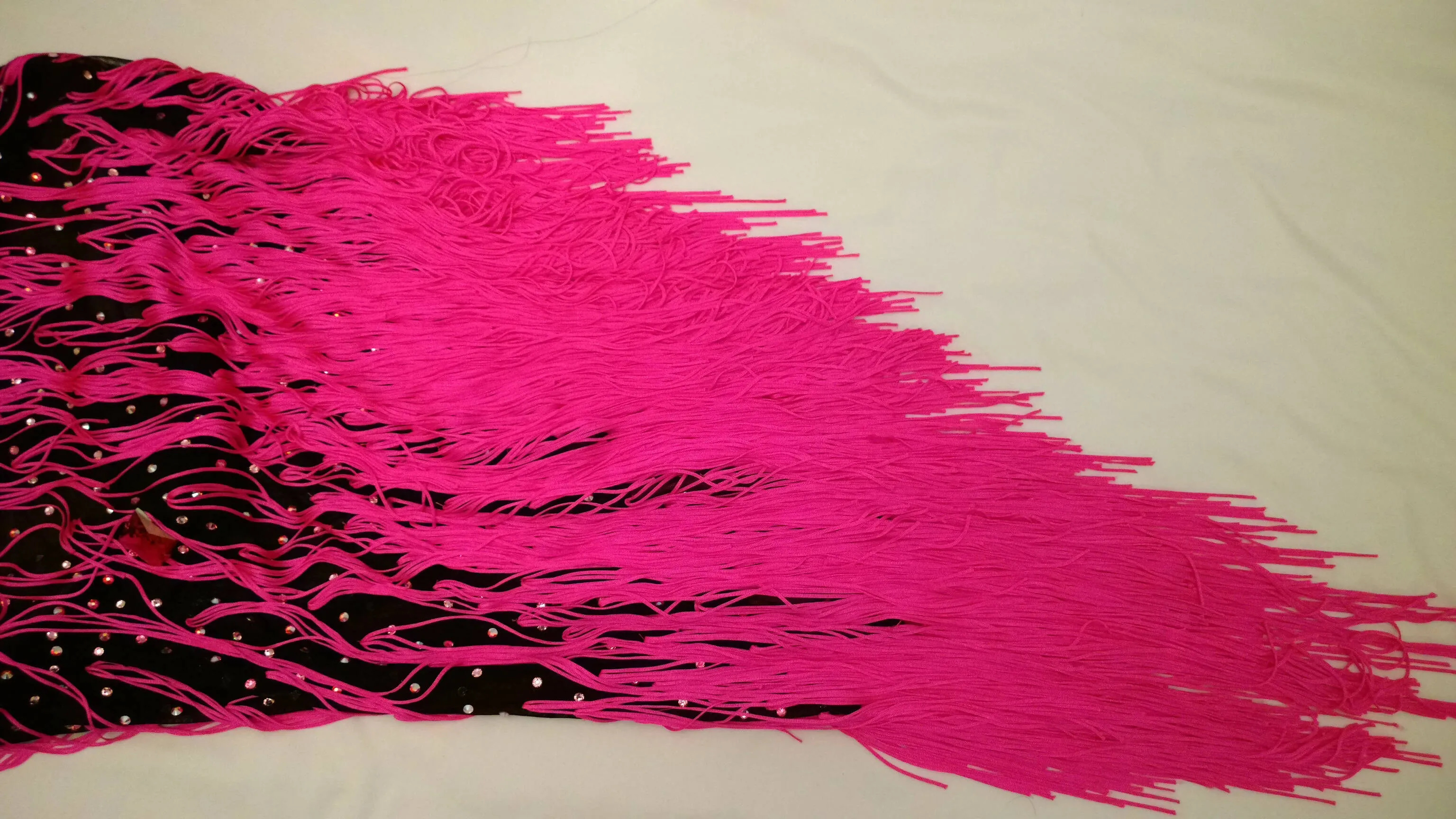 New Pink Fringe Latin Dress