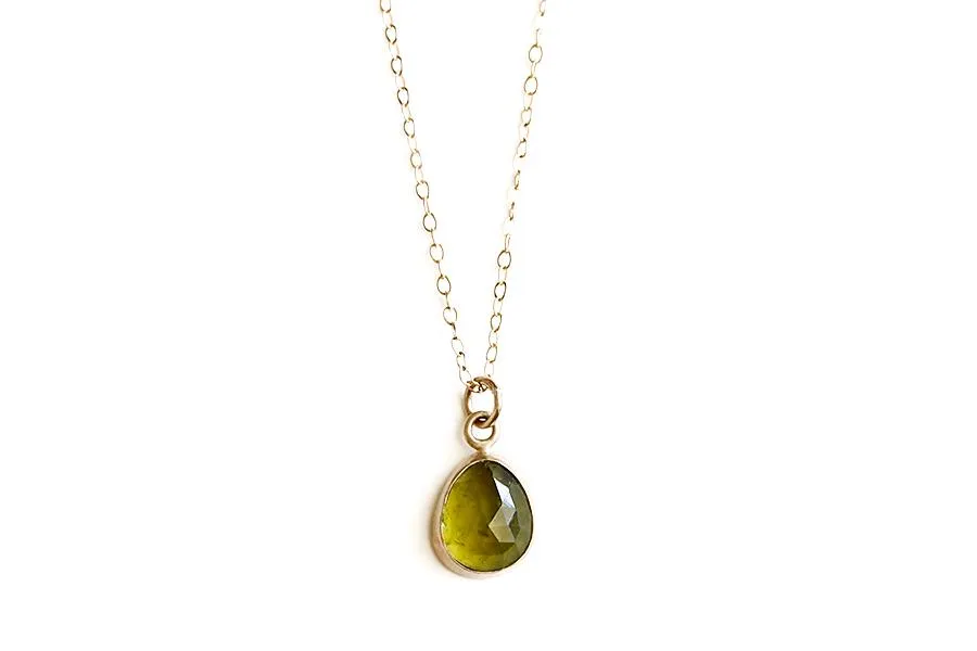 olive green tourmaline necklace