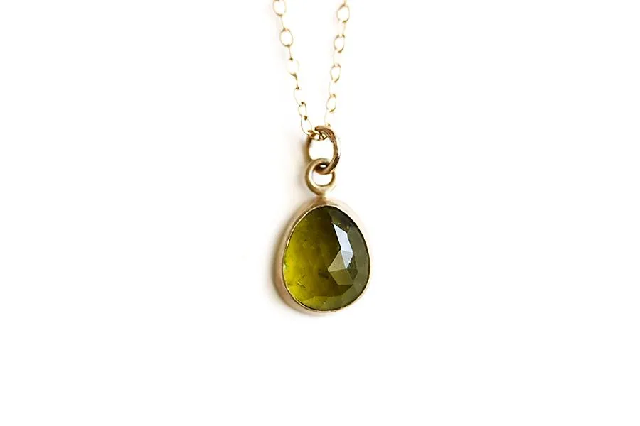 olive green tourmaline necklace