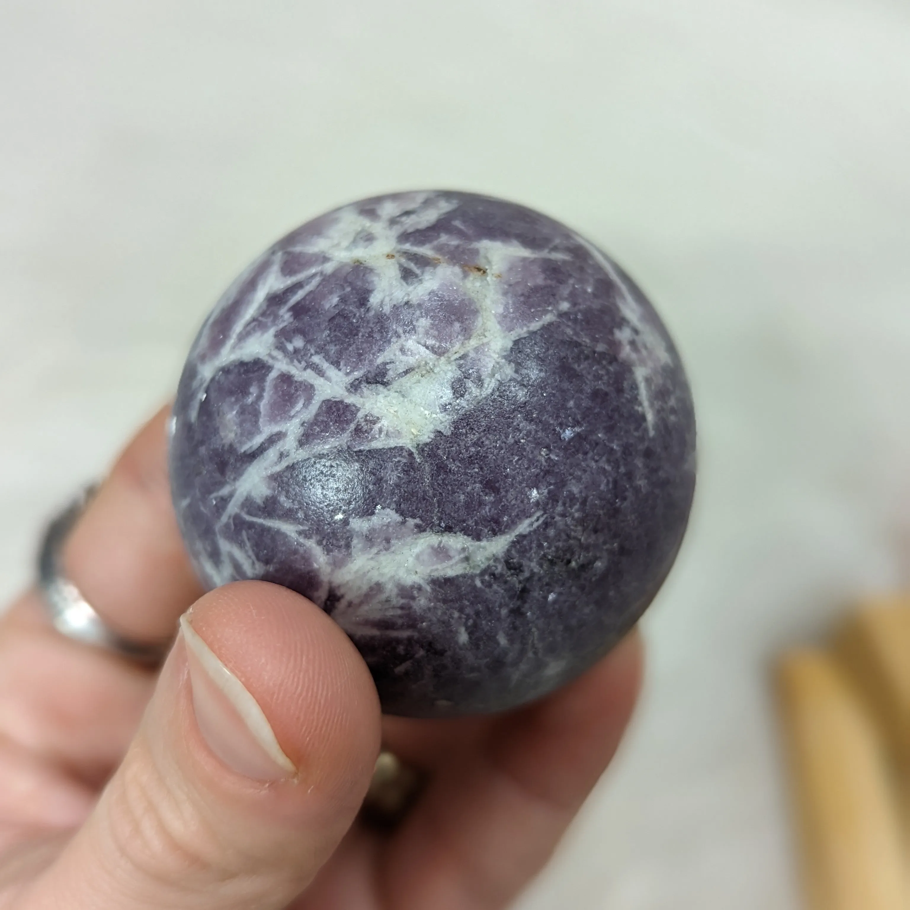 ONE Calming, Sparkling Lepidolite Sphere ~ Size 1