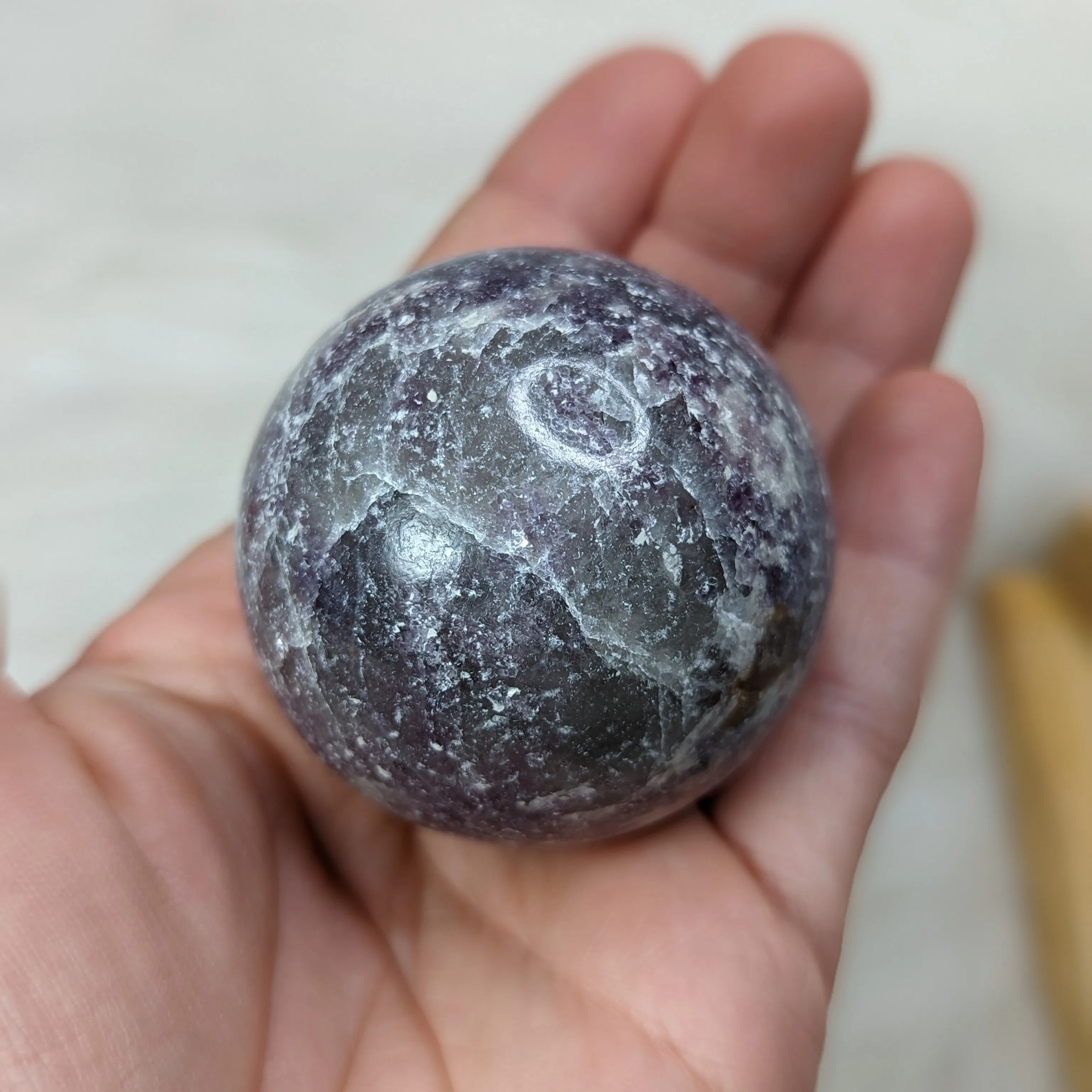 ONE Calming, Sparkling Lepidolite Sphere ~ Size 1