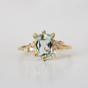 One Of A Kind: Aquamarine Cluster Diamond Ring