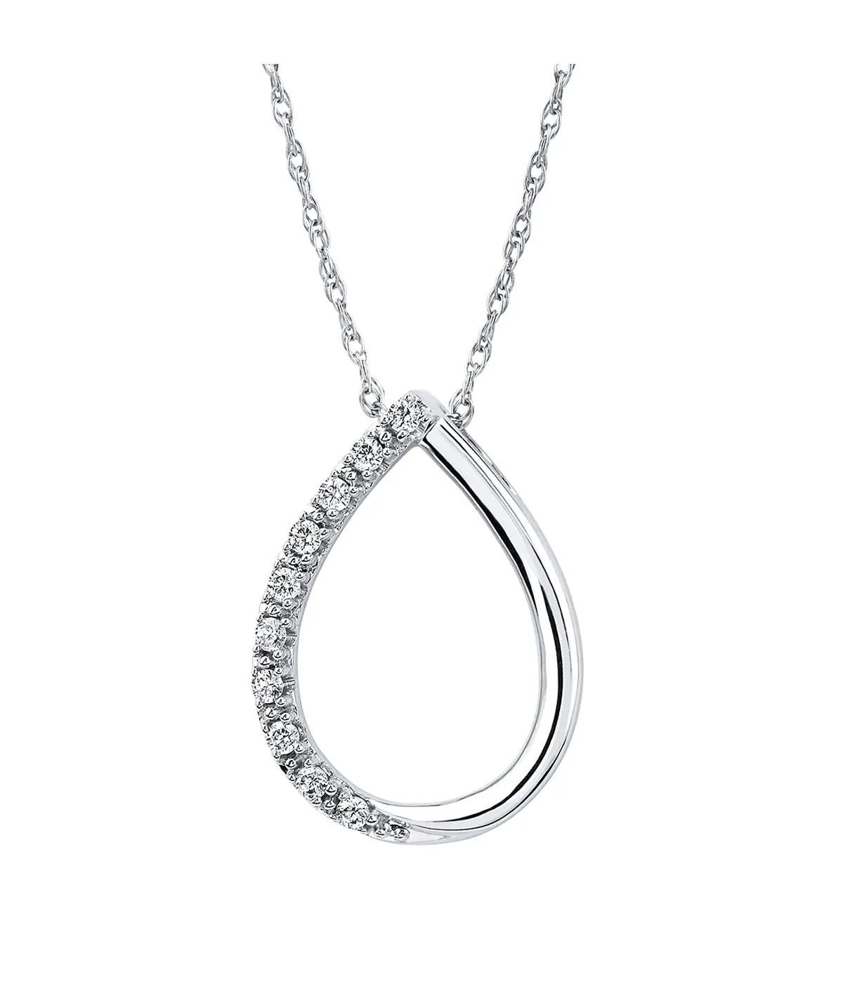 Ostbye - 10K Yellow and White Gold Teardrop Fashion Pendant