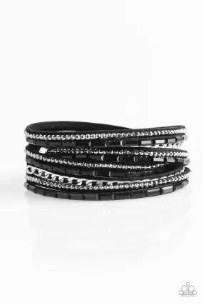 Paparazzi Cheaters Never Prosper Black Wrap Bracelet