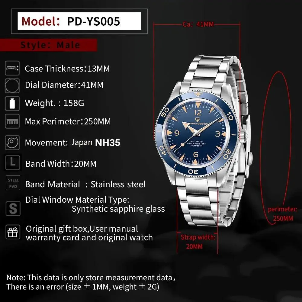 PDYS005 Men's Classic Automatic Mechanical Sports Simple Watch