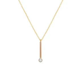 Petite Pendulum Gold Diamond Drop Necklace