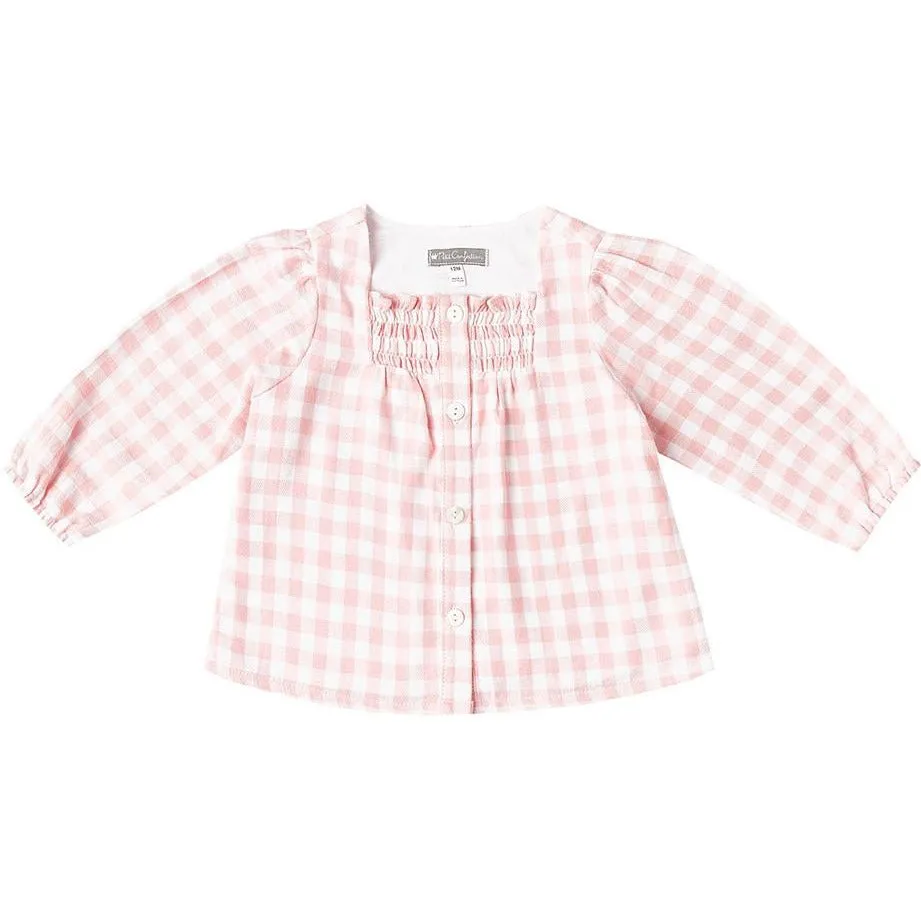 Pink Checkered Flannel Top