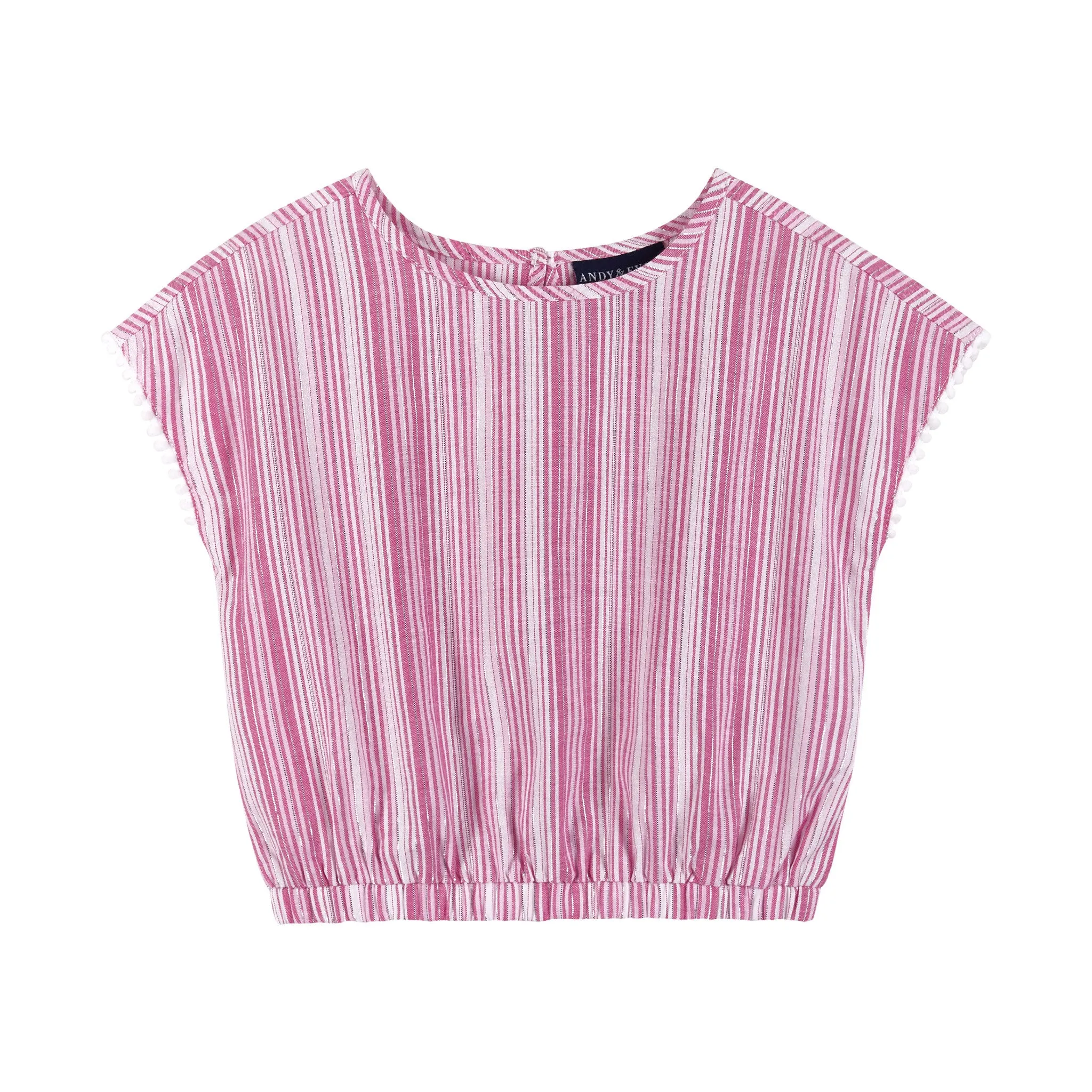 Pink Stripe Top & Tiered Ruffle Skirt Set