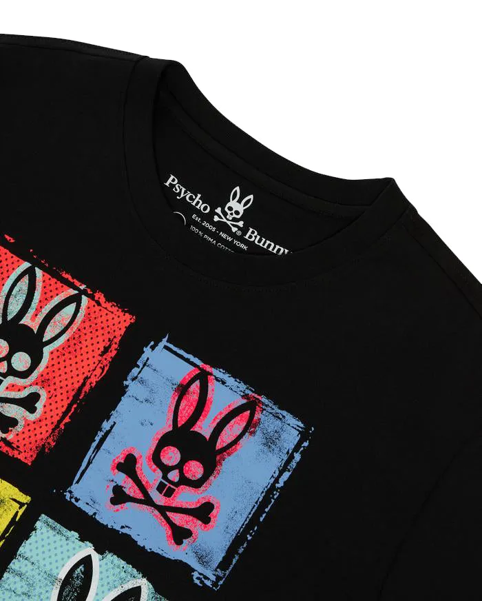 Psycho Bunny Men's Spalding Graphic Tee Black