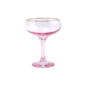 Rainbow Pink Coupe Champagne Glass