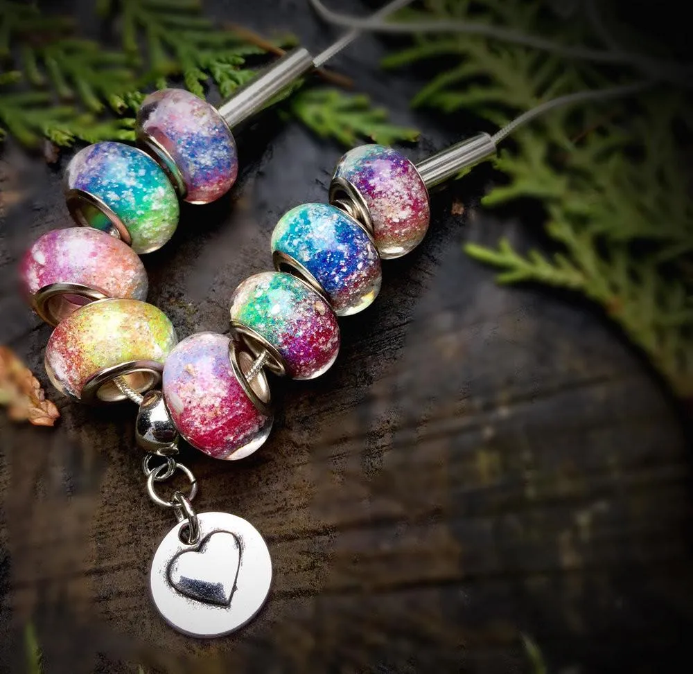 Rainbow's Bridge Necklace with 8 Infused Beads