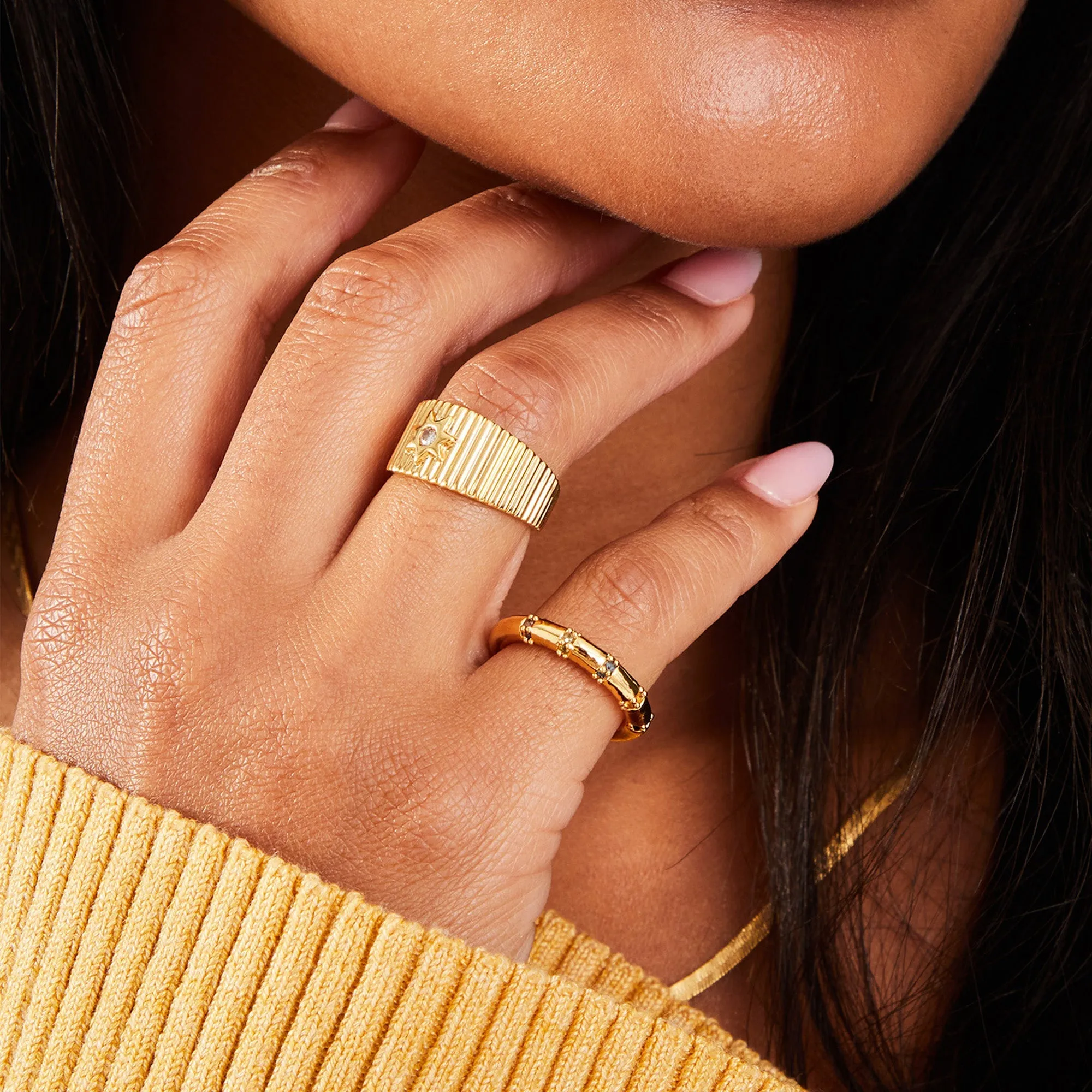 Real Gold-Plated Bamboo Ring-Small