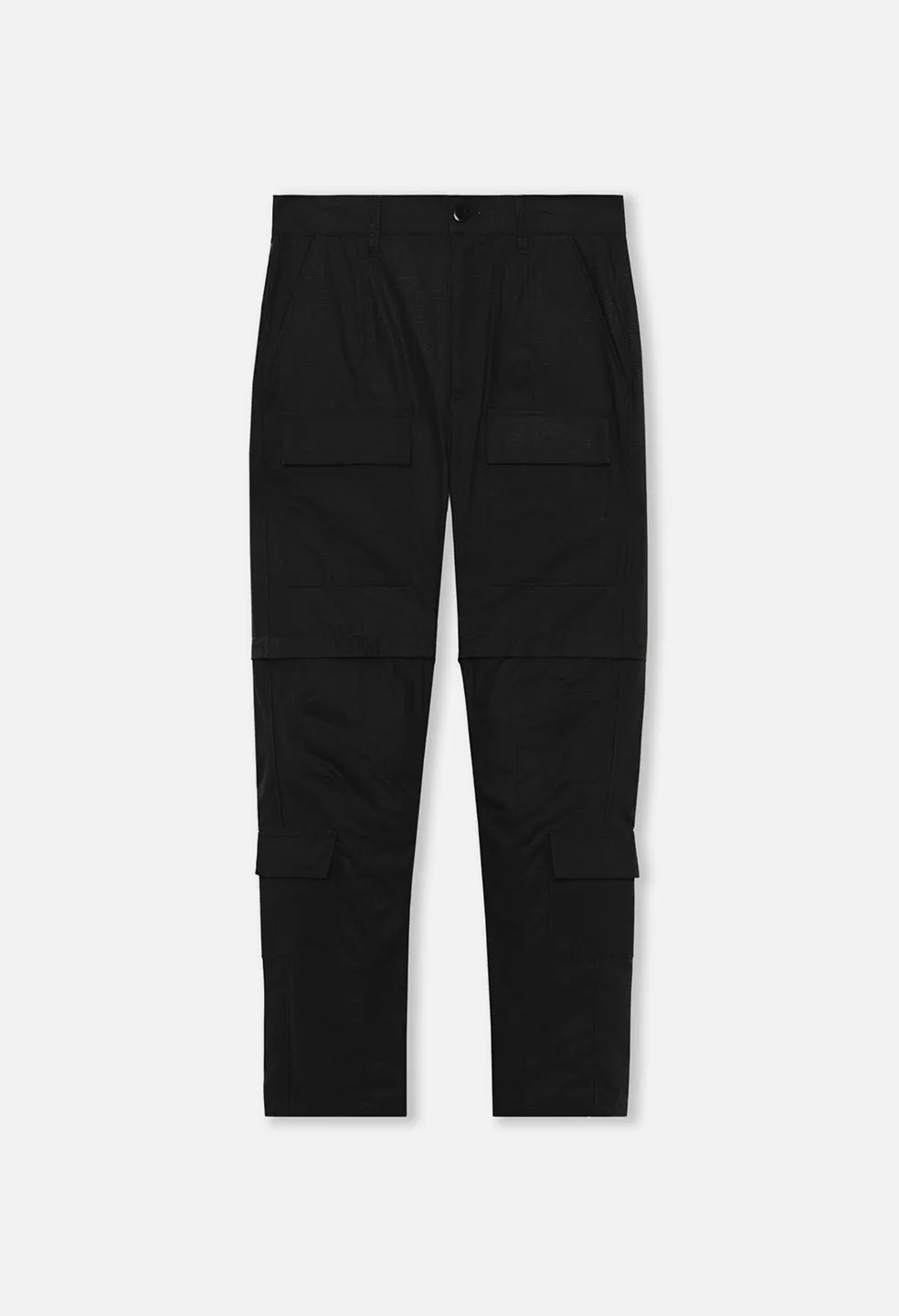 Rip Stop Zip Cargo Pant / Black