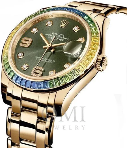 Rolex Yellow Gold Datejust Pearlmaster 86348SABLV 39MM Watch